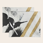 Armor [8]: a minimal abstract piece in black white and gold by Alyssa Hamilton Art Placemat Gallery Image 1