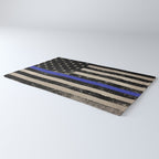Thin Blue Line Police Flag First Responder USA Hero Rug Gallery Image 3