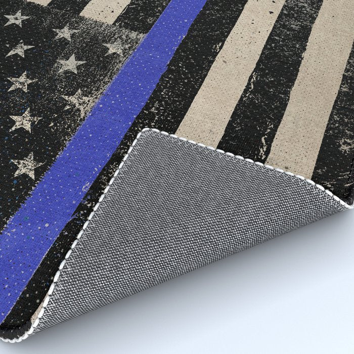 Thin Blue Line Police Flag First Responder USA Hero Rug Gallery Image 4