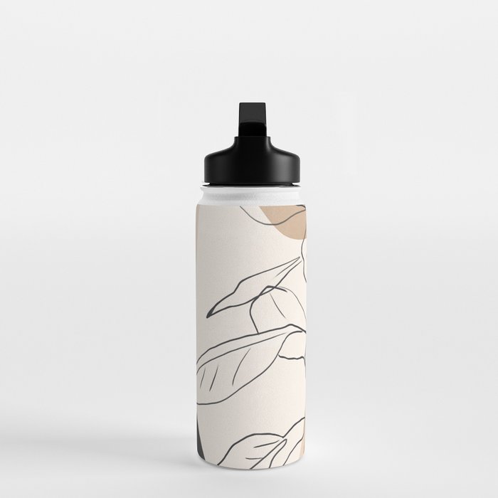 Minimal Plant Abstract Art Water Bottle Gallery Image 3