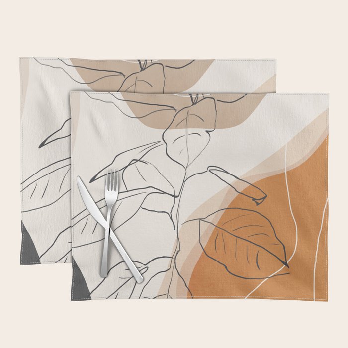 Minimal Plant Abstract Art Placemat Gallery Image 1