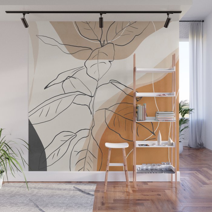 Minimal Plant Abstract Art Wall Mural Gallery Image 1