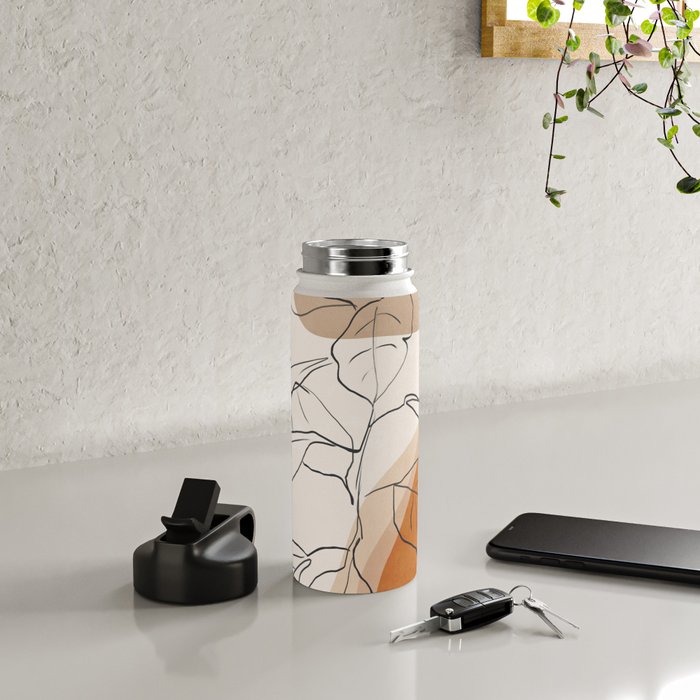 Minimal Plant Abstract Art Water Bottle Gallery Image 4
