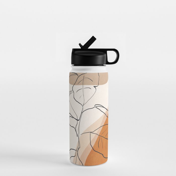 Minimal Plant Abstract Art Water Bottle Gallery Image 1