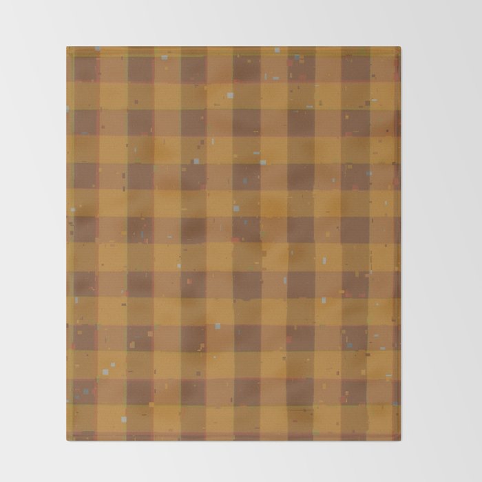 Golden gingham Throw Blanket Gallery Image 2