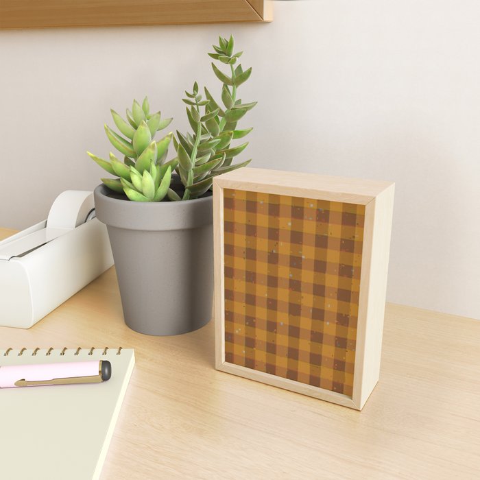 Golden gingham Mini Art Print Gallery Image 2