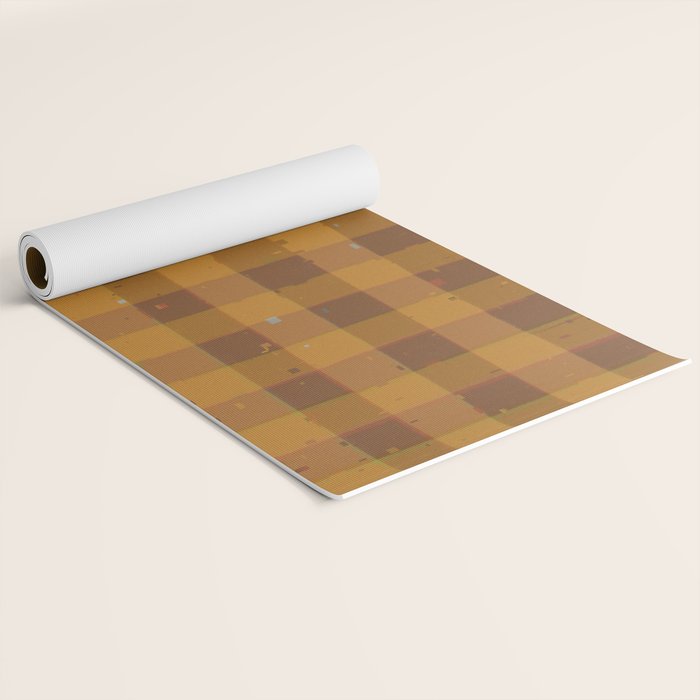 Golden gingham Yoga Mat Gallery Image 2