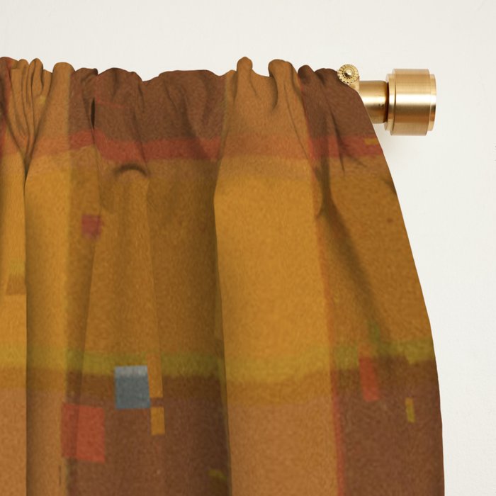 Golden gingham Window Curtain Gallery Image 2