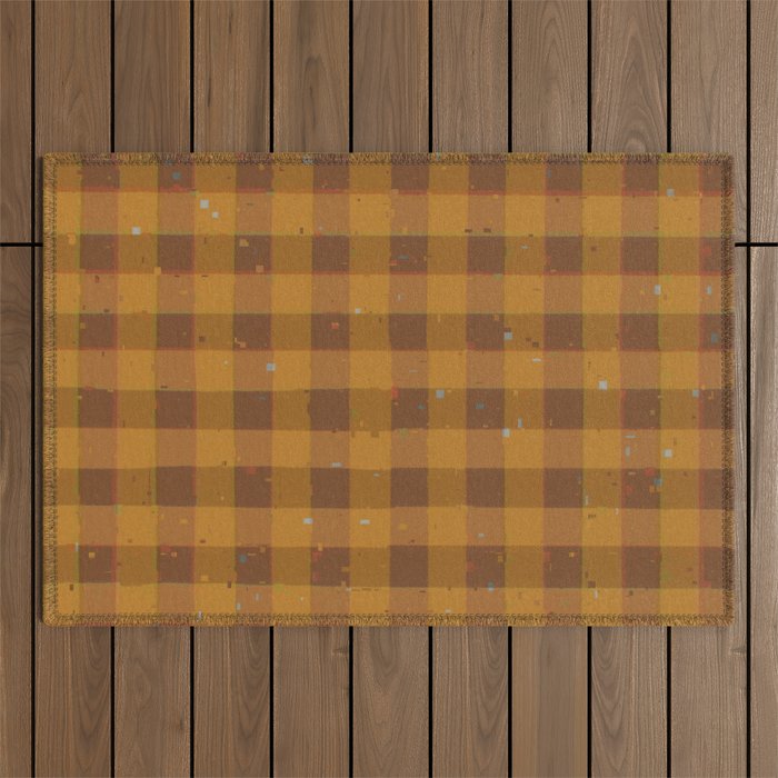 Golden gingham Outdoor Rug Gallery Image 1