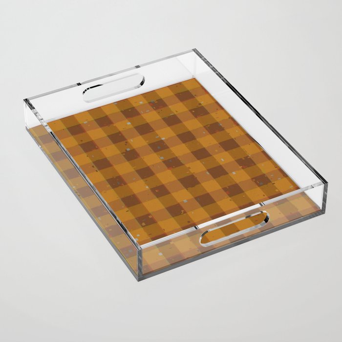 Golden gingham Acrylic Tray Gallery Image 1