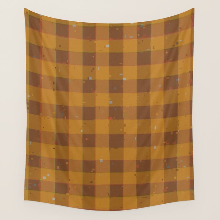 Golden gingham Wall Tapestry Gallery Image 4