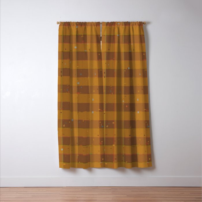 Golden gingham Window Curtain Gallery Image 3