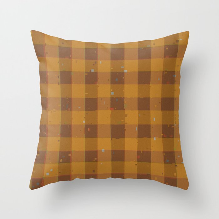 Golden gingham Throw Pillow Gallery Image 6