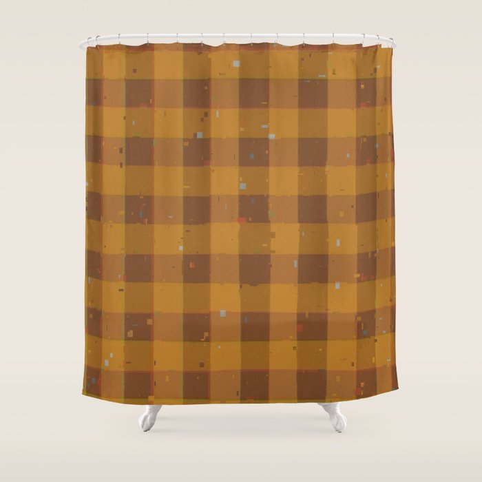 Golden gingham Shower Curtain Gallery Image 1