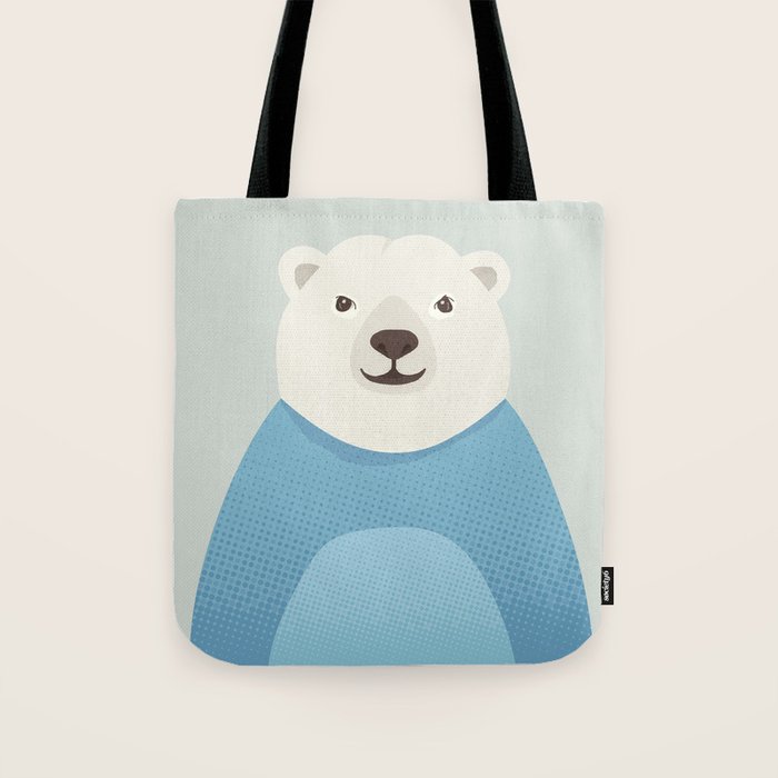 Whimsy Polar Bear, Animal Portrait Tote Bag Gallery Image 1