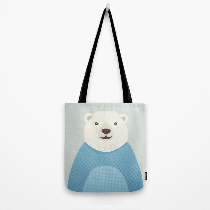 Whimsy Polar Bear, Animal Portrait Tote Bag Gallery Image 2