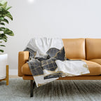 Minimal Black and Gold Mountains Throw Blanket Gallery Image 1