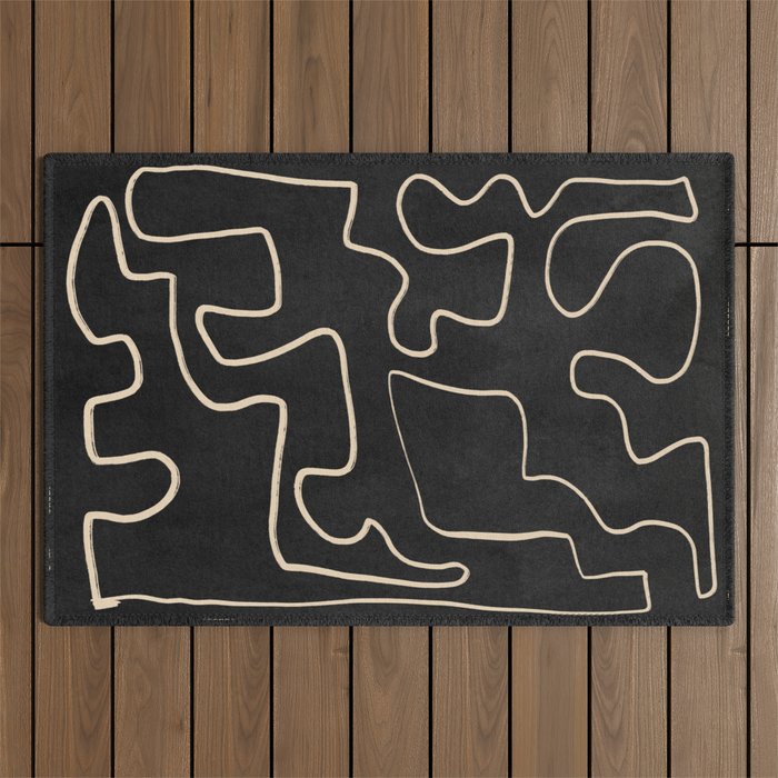 Minimal Abstract Line Art 8 Outdoor Rug Gallery Image 1