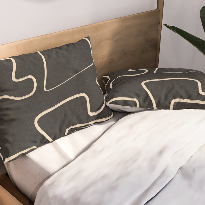 Minimal Abstract Line Art 8 Pillow Sham Gallery Image 2