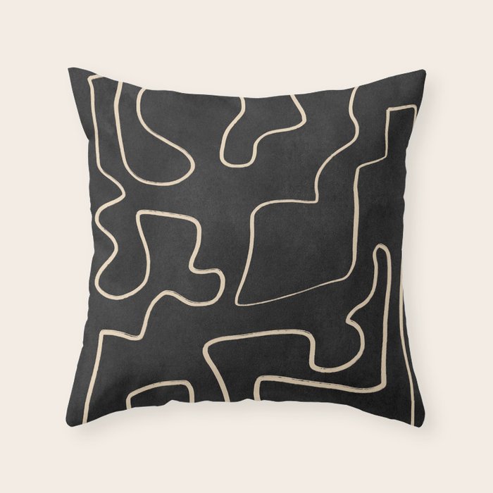 Minimal Abstract Line Art 8 Throw Pillow Gallery Image 6