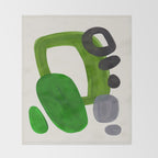 Minimalist Modern Mid Century Colorful Abstract Shapes Olive Green Retro Funky Shapes 60's Vintage Throw Blanket Gallery Image 2