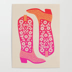 Cowgirl Boots â Hot Pink Ombre Poster Gallery Image 4