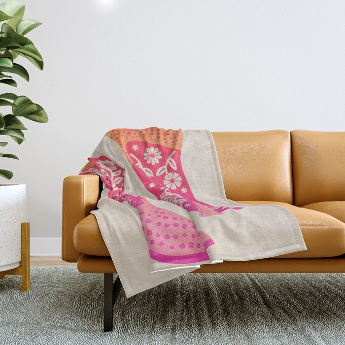 Cowgirl Boots â Hot Pink Ombre Throw Blanket Gallery Image 1