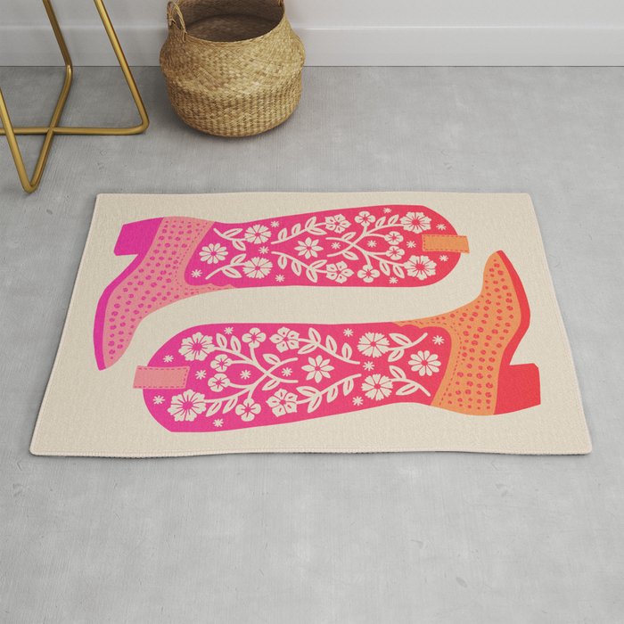 Cowgirl Boots â Hot Pink Ombre Rug Gallery Image 1