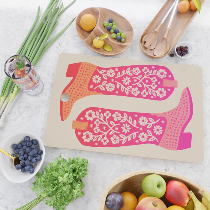 Cowgirl Boots â Hot Pink Ombre Cutting Board Gallery Image 2