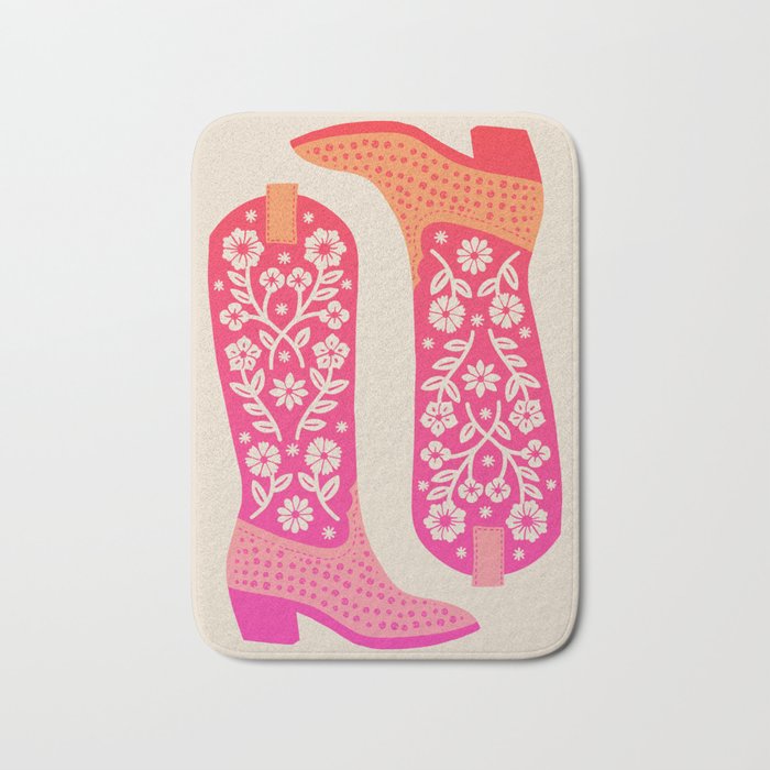 Cowgirl Boots â Hot Pink Ombre Bath Mat Gallery Image 1