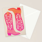 Cowgirl Boots â Hot Pink Ombre Stationery Card Gallery Image 2