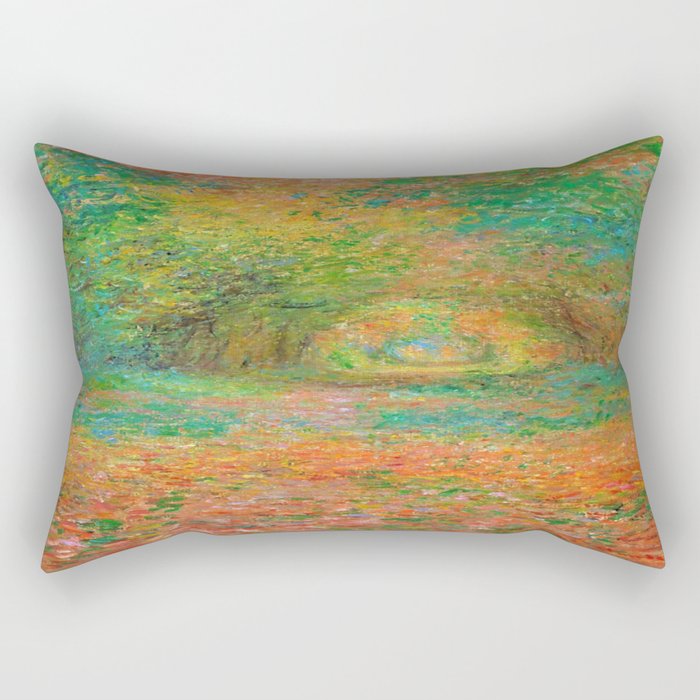 Claude Monet - The Undergrowth in the Forest of Saint-Germain (1882) Rectangular Pillow Gallery Image 1