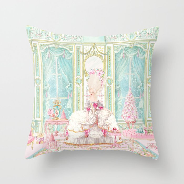 Marie Antoinette, Christmas at Versailles, Paris Throw Pillow Gallery Image 1