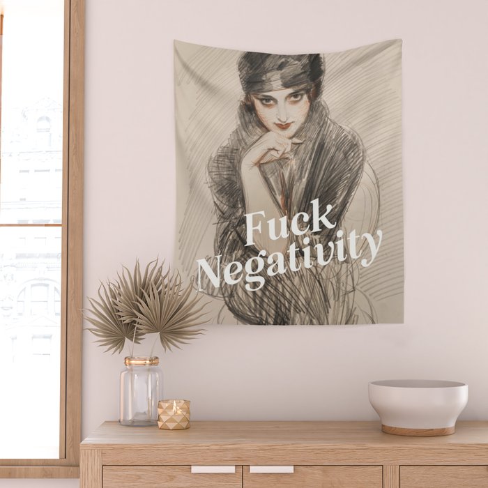 Fuck Negativity Wall Tapestry Gallery Image 2