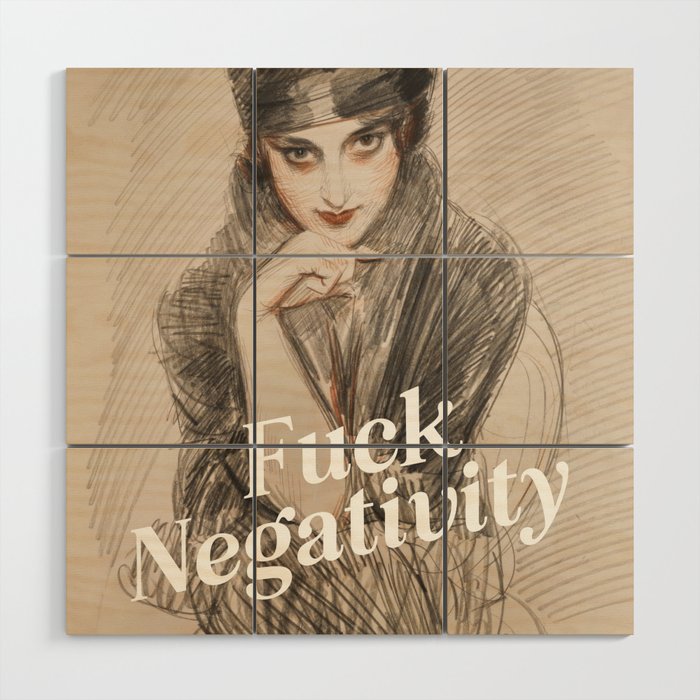 Fuck Negativity Wood Wall Art Gallery Image 1