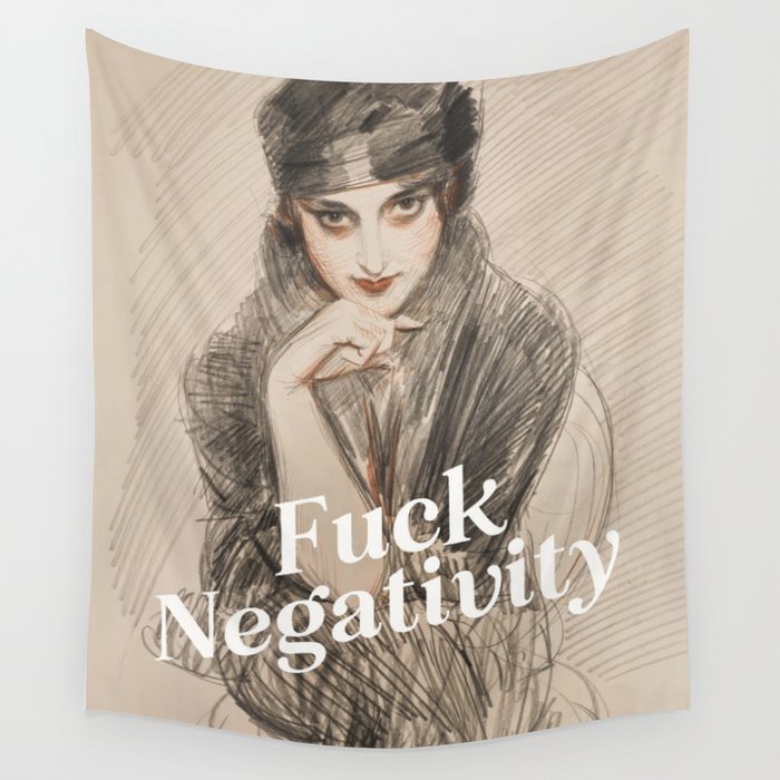 Fuck Negativity Wall Tapestry Gallery Image 1