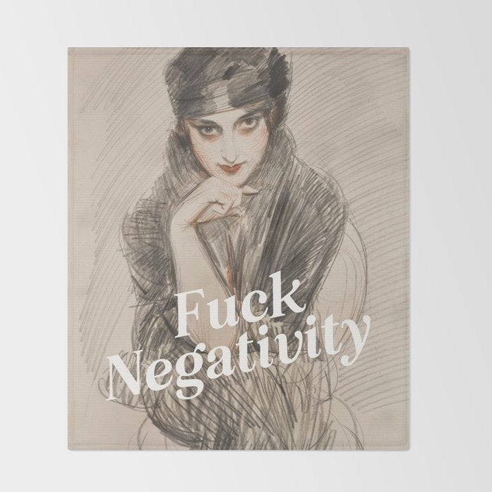 Fuck Negativity Throw Blanket Gallery Image 2