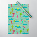 Let's Play Tennis in Soft Green Wrapping Paper Gallery Image 1