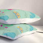 Let's Play Tennis in Soft Green Pillow Sham Gallery Image 3