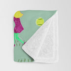 Let's Play Tennis in Soft Green Throw Blanket Gallery Image 3