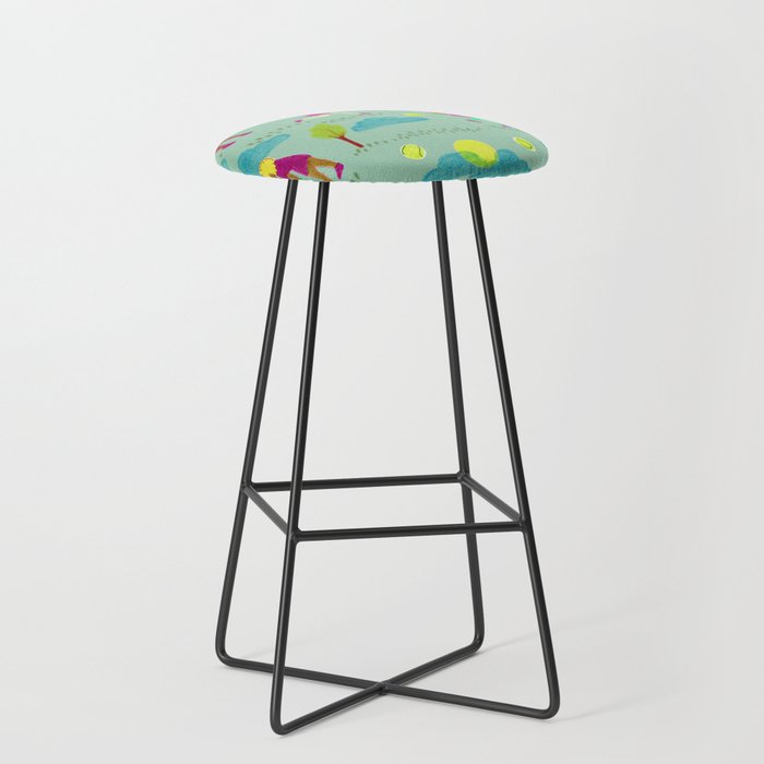 Let's Play Tennis in Soft Green Stool Gallery Image 1