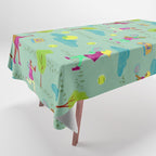 Let's Play Tennis in Soft Green Tablecloth Gallery Image 1