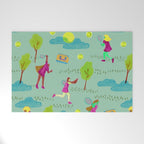 Let's Play Tennis in Soft Green Welcome Mat Gallery Image 1