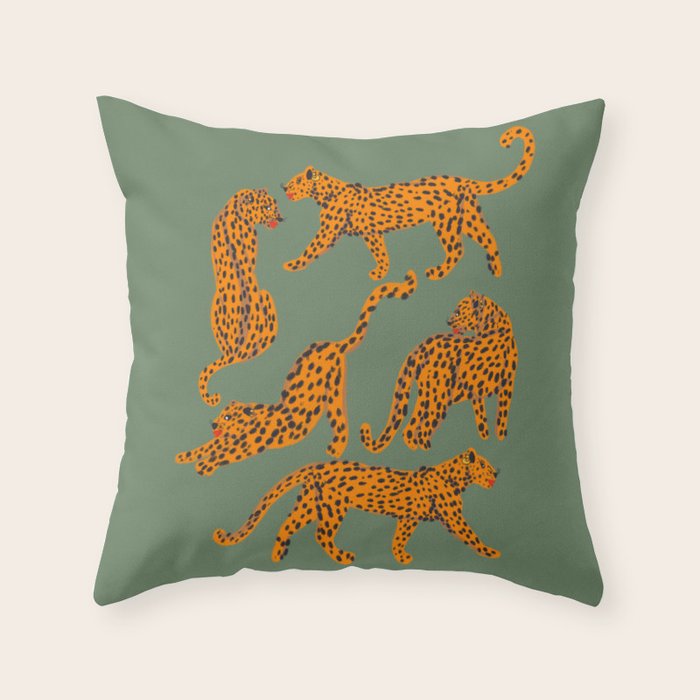 Modern Tigers with red lips illustration  Throw Pillow Gallery Image 6