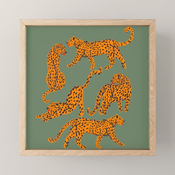 Modern Tigers with red lips illustration  Mini Art Print Gallery Image 1