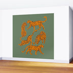 Modern Tigers with red lips illustration  Wall Mural Gallery Image 2