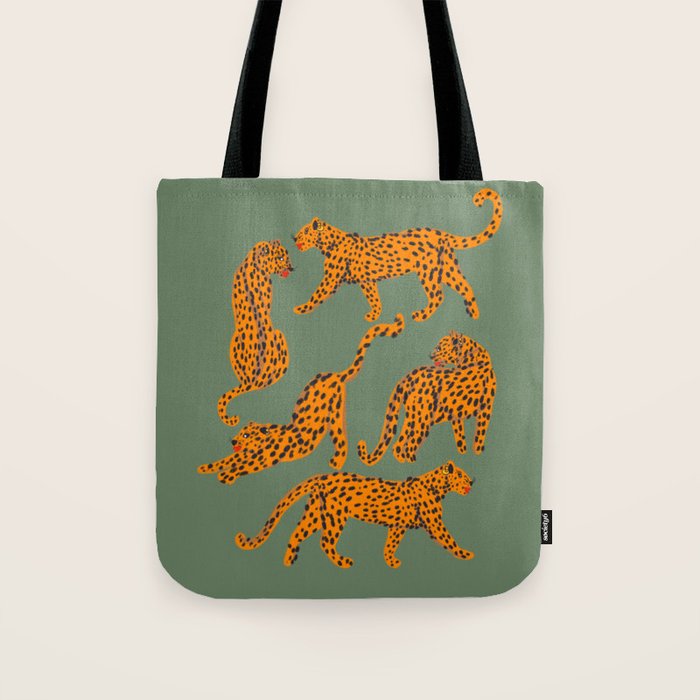 Modern Tigers with red lips illustration  Tote Bag Gallery Image 1
