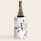 Festive, Floral Prints, Leaves and Blooms, Pink, Gray and White Wine Chiller Gallery Image 2