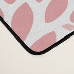 Festive, Floral Prints, Leaves and Blooms, Pink, Gray and White Desk Mat Gallery Image 4