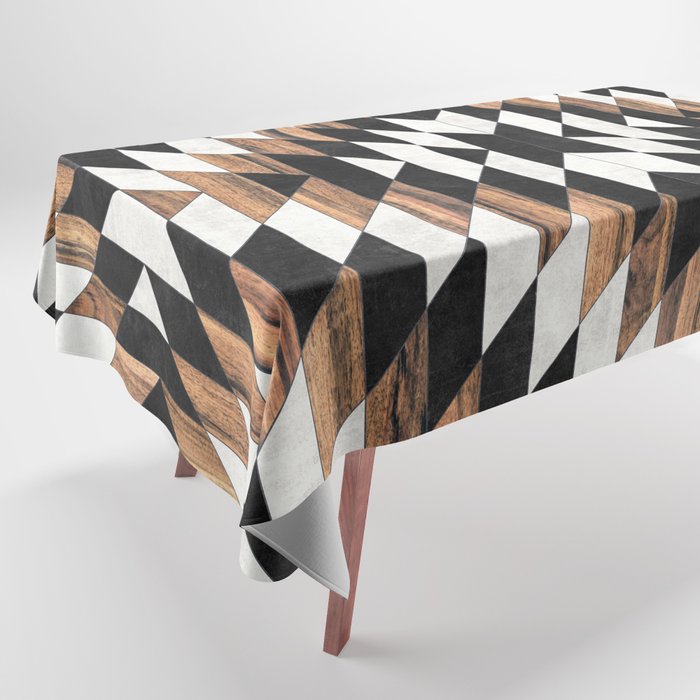Urban Tribal Pattern No.13 - Aztec - Concrete and Wood Tablecloth Gallery Image 1
